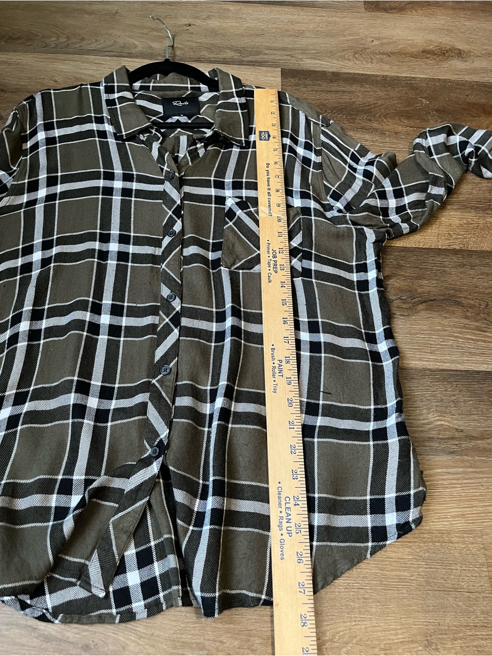 Rails Hunter Plaid Flannel Shirt | Women's XL | Kalamata Black | Olive Plaid - Picture 3 of 9